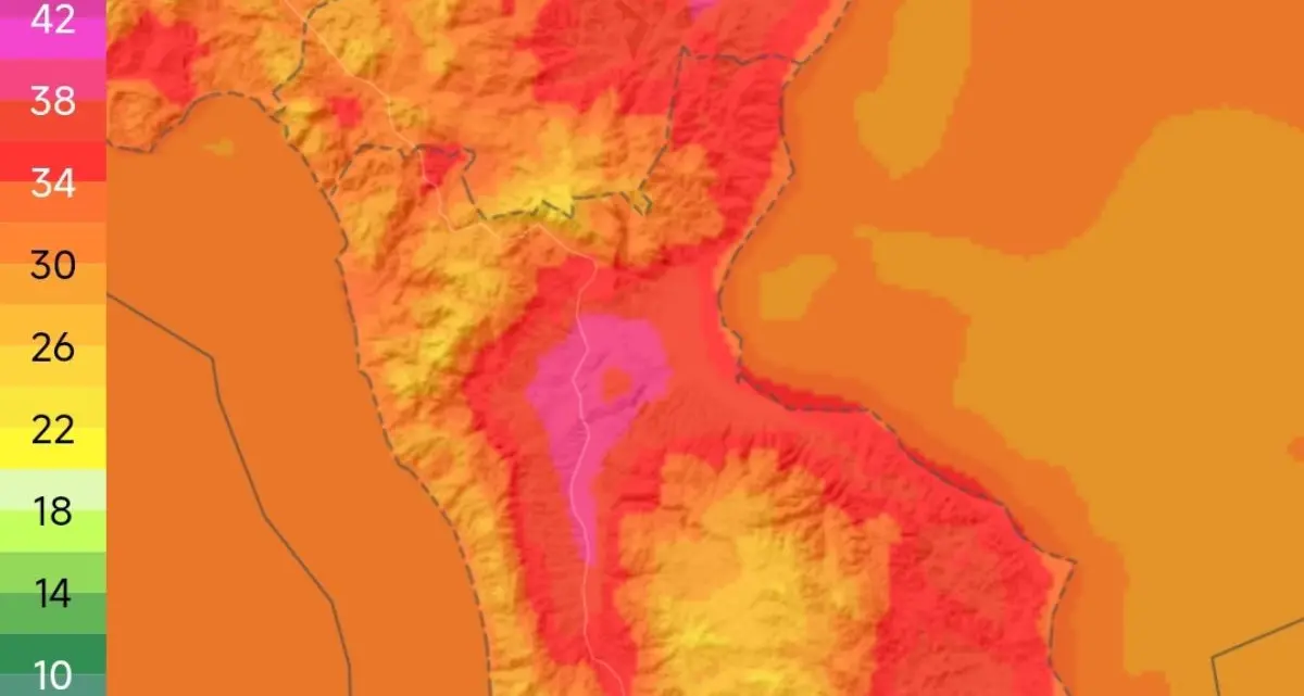 Picco dell'anticiclone africano in Calabria: temperature fino a quaranta gradi\n
