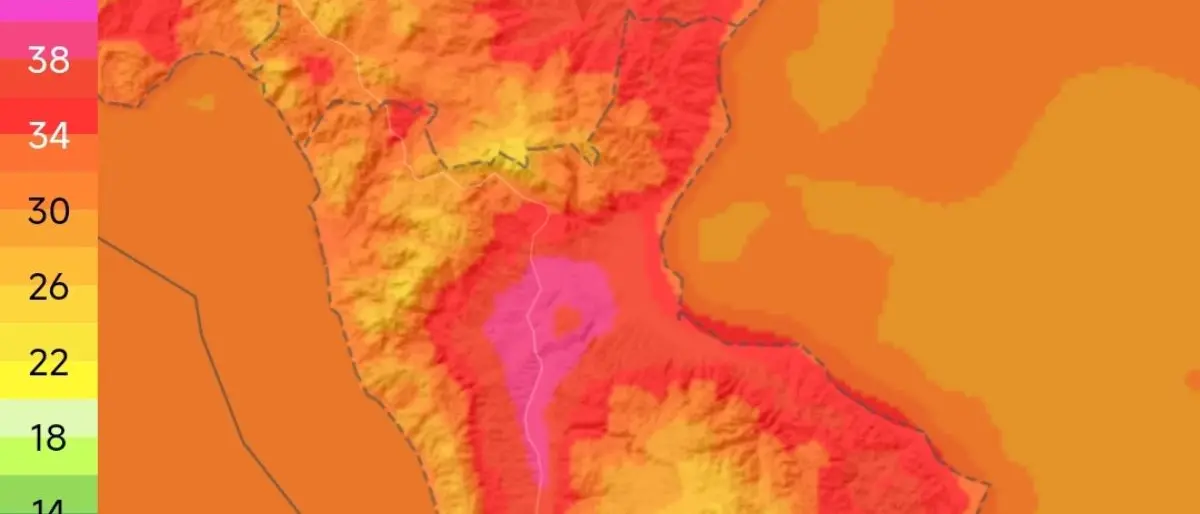 Picco dell'anticiclone africano in Calabria: temperature fino a quaranta gradi\n