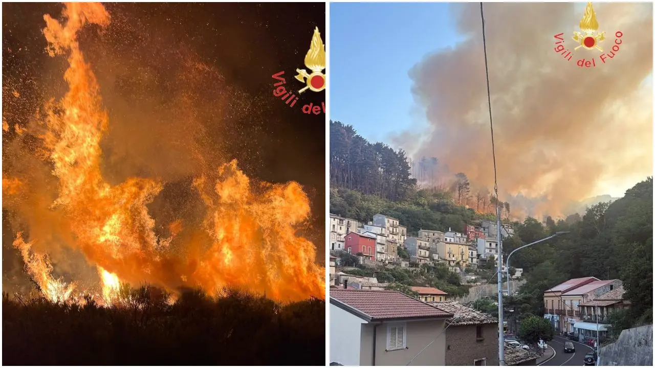 Violento incendio nel Lametino, notte di paura a Gizzeria: cinque Canadair ancora in volo\u00A0 –\u00A0VIDEO\u00A0\n