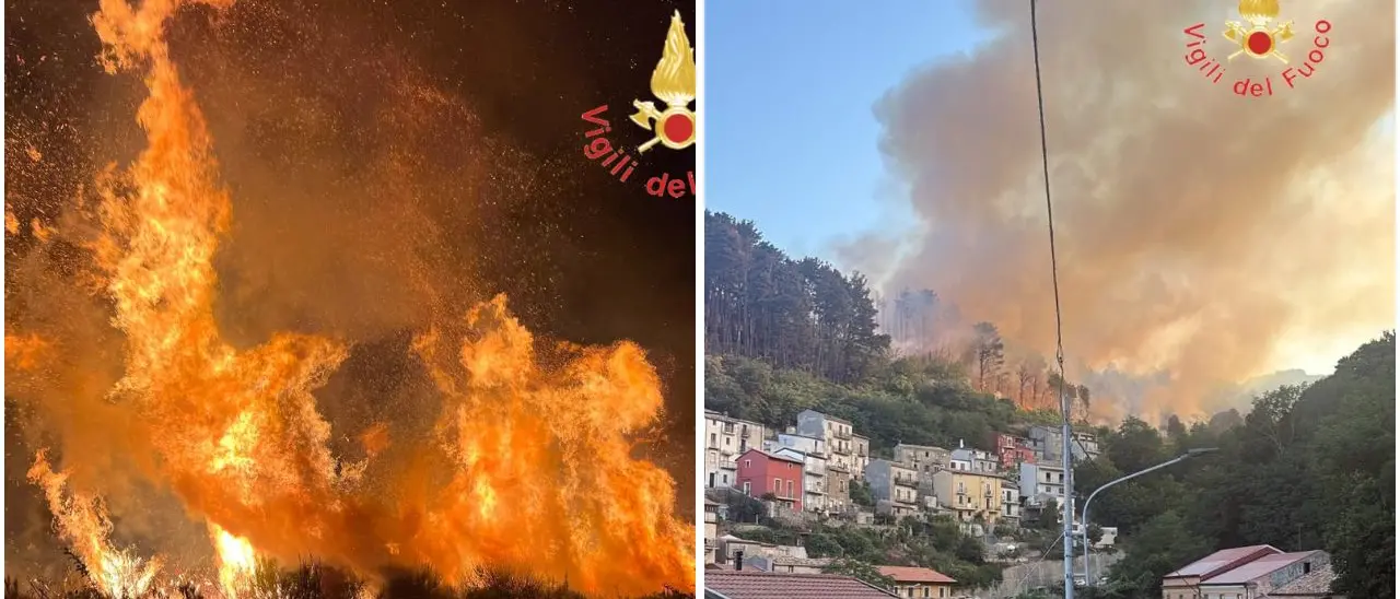 Violento incendio nel Lametino, notte di paura a Gizzeria: cinque Canadair ancora in volo\u00A0 –\u00A0VIDEO\u00A0\n
