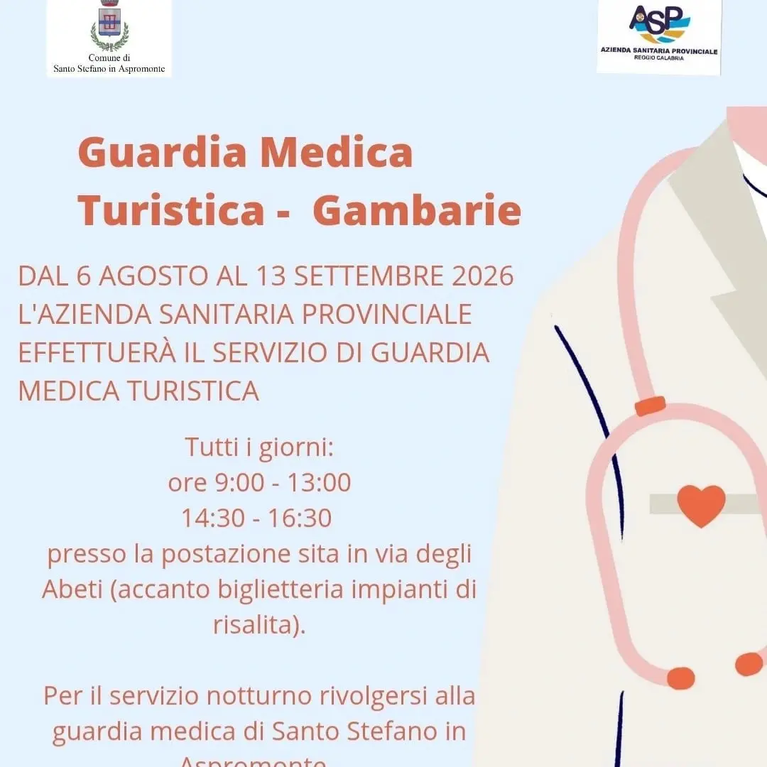 Gambarie, attiva la Guardia Medica Turistica fino al 13 settembre\n