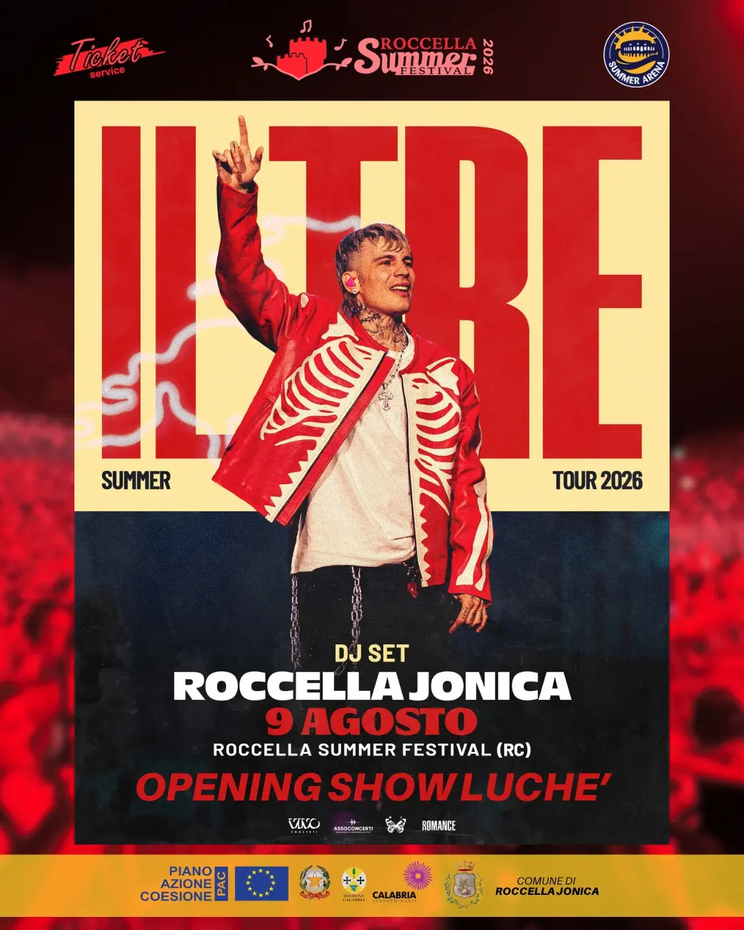 Il Tre apre il concerto di Luchè al Roccella Summer Festival\n