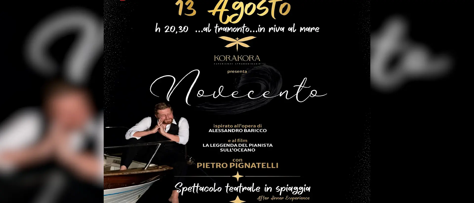 Praia a Mare, il Lido Florida ospita \"Novecento\", lo spettacolo\u00A0 teatrale\u00A0sulla spiaggia al tramonto\n