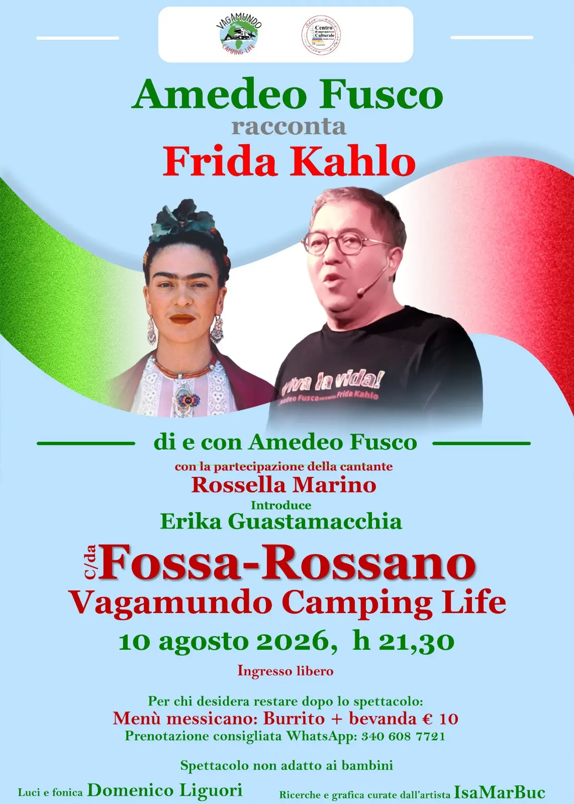 Amedeo Fusco torna in Calabria con Frida Kahlo, due nuove repliche tra Corigliano Rossano e Cariati\n