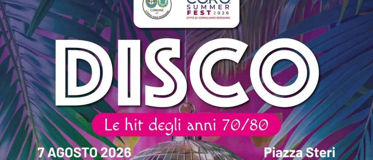 Corigliano-Rossano, Piazza Steri diventa una discoteca sinfonica con le hit anni ’70 e ’80\n