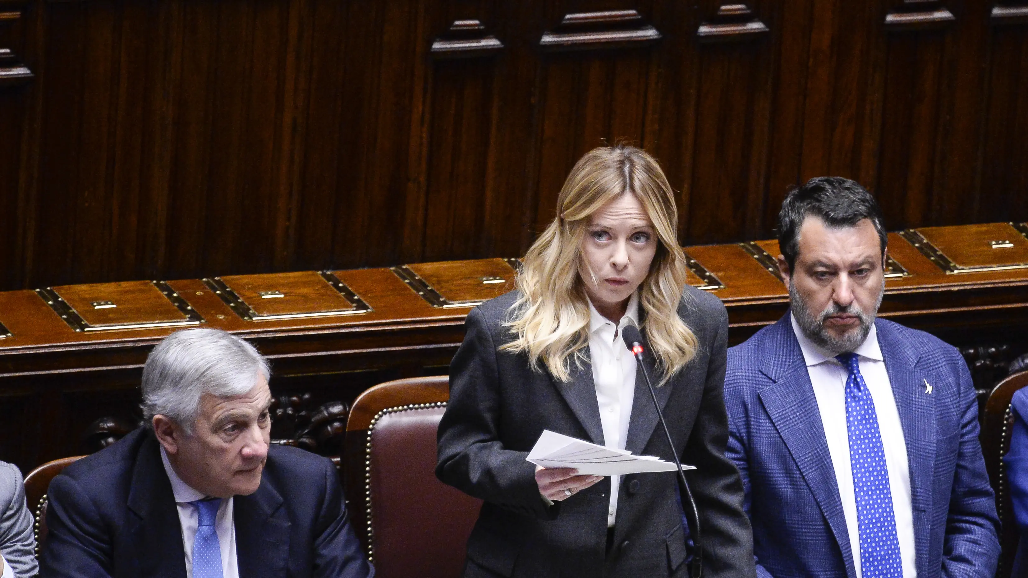 Tajani, Meloni e Salvini , FOTOGRAMMA / STEFANO CAROFEI
