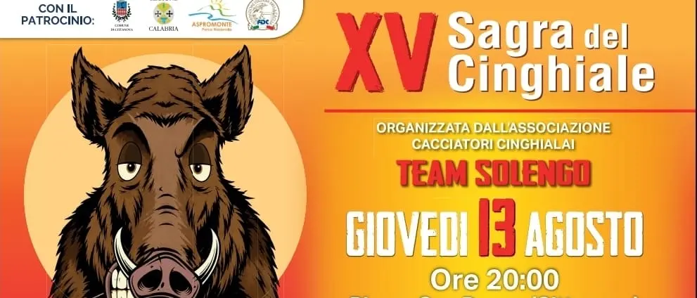 Cittanova, torna la Sagra del Cinghiale: appuntamento il 13 agosto\n