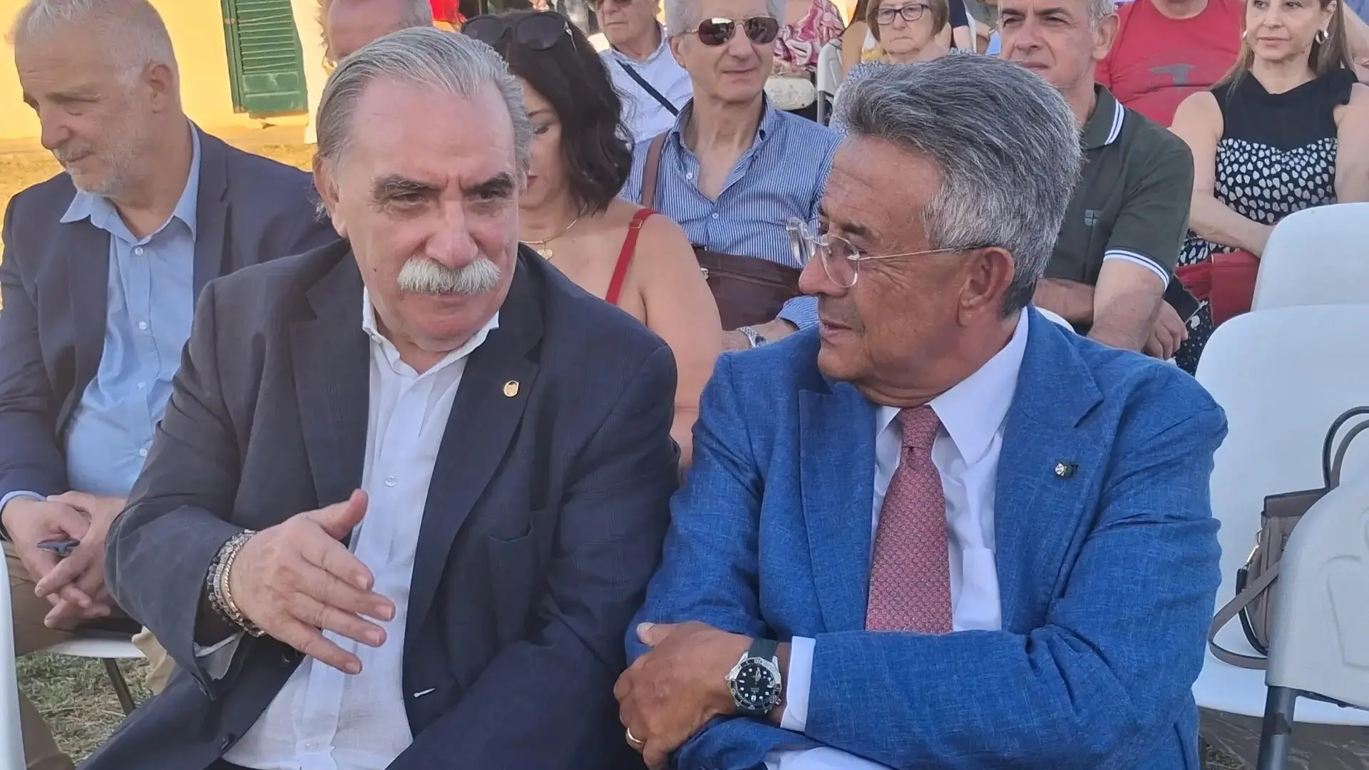 Adolfo Barone con il direttore generale della Rai Roberto Sergio
