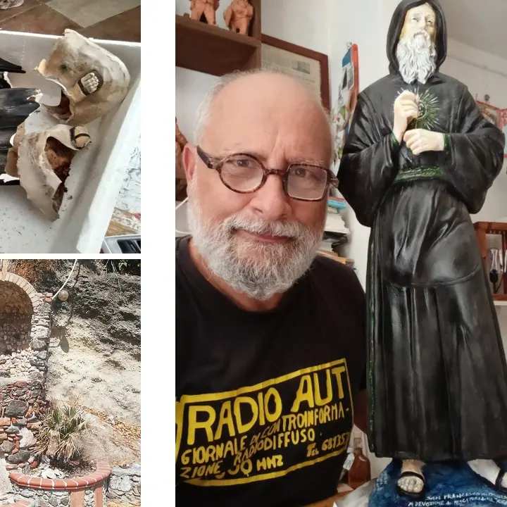 Pizzo, statua di San Francesco strappata dalla nicchia alla Seggiola e ridotta in pezzi. Montesanti la restaura in due giorni e la restituisce alla comunità\n