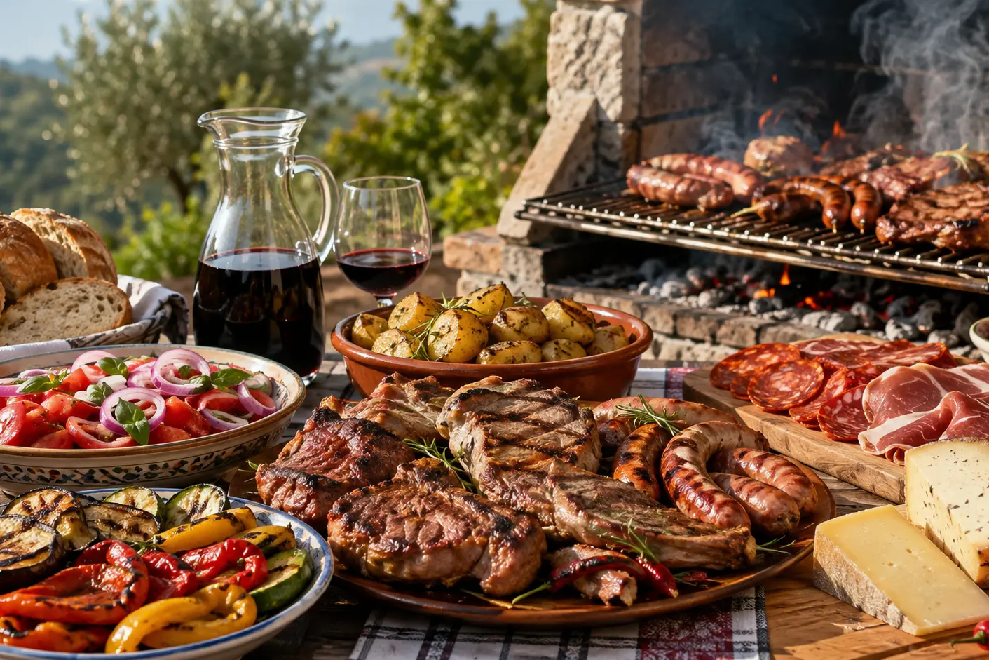 La grigliata perfetta di Ferragosto? In Calabria è una cosa seria: carne, vino e sapori di casa\n