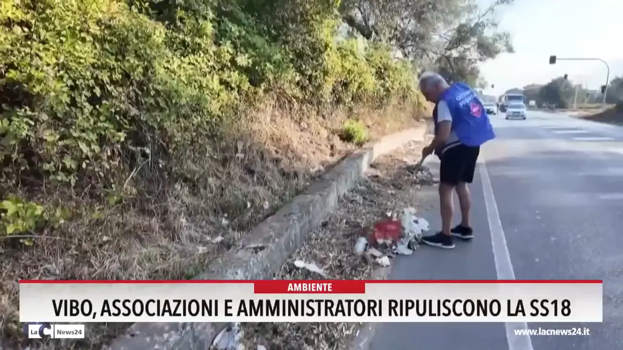 Vibo, associazioni e amministratori ripuliscono la Ss18