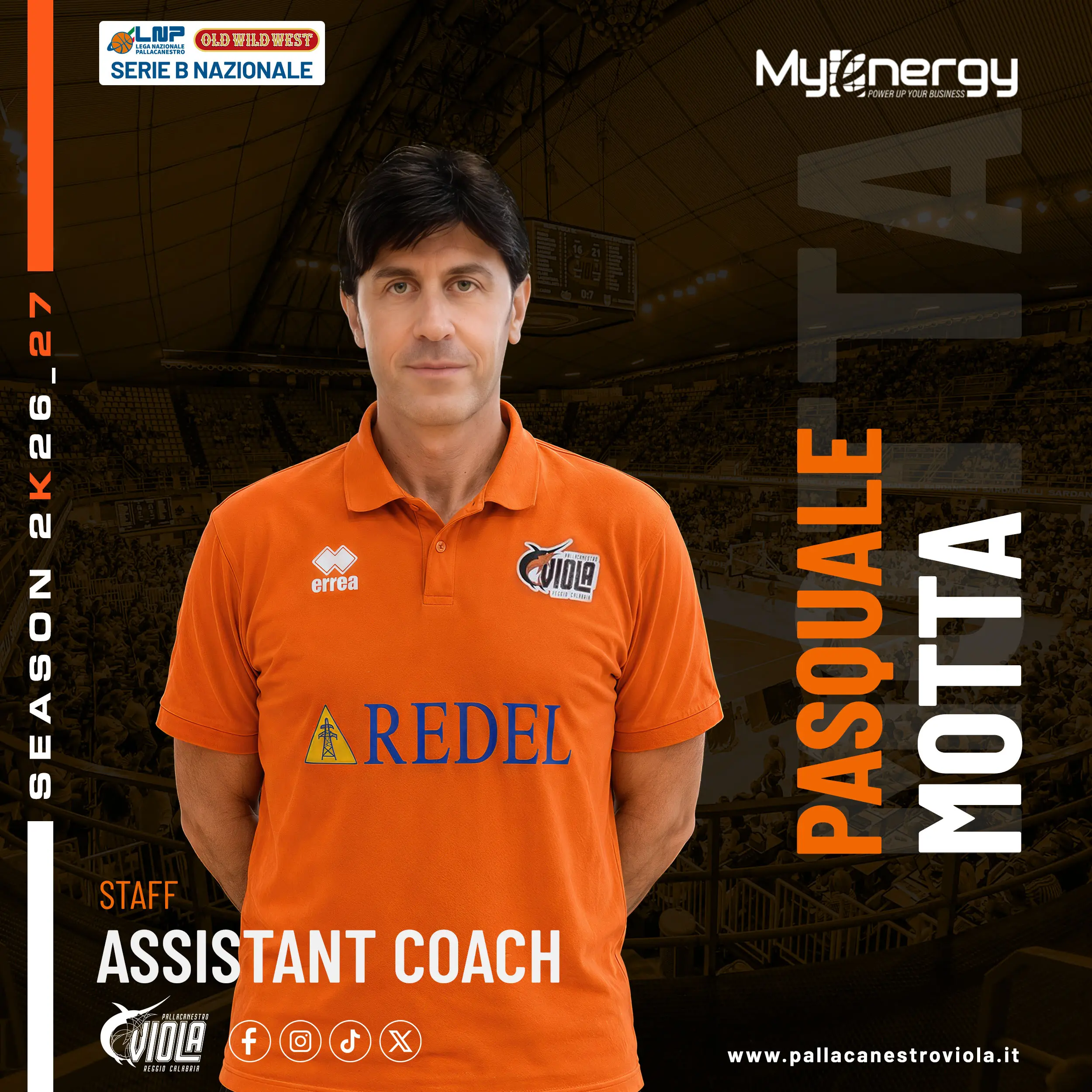 Viola Reggio Calabria,\u00A0Pasquale Motta nello staff tecnico: sarà Assistant Coach di Michele Carrea\n