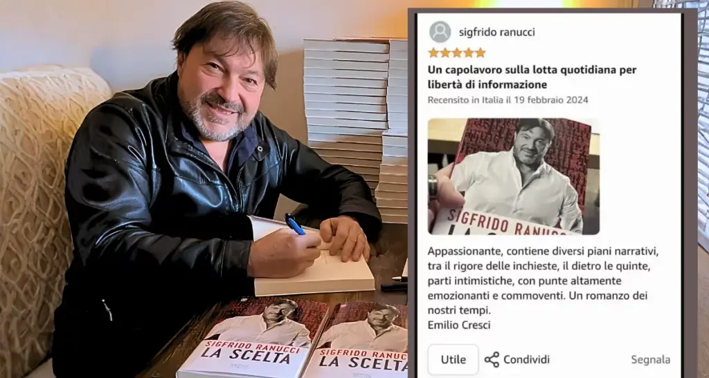L’irresistibile fascino di Sigfrido per Ranucci: il suo libro «un capolavoro» su Amazon, ma è un’autorecensione\n