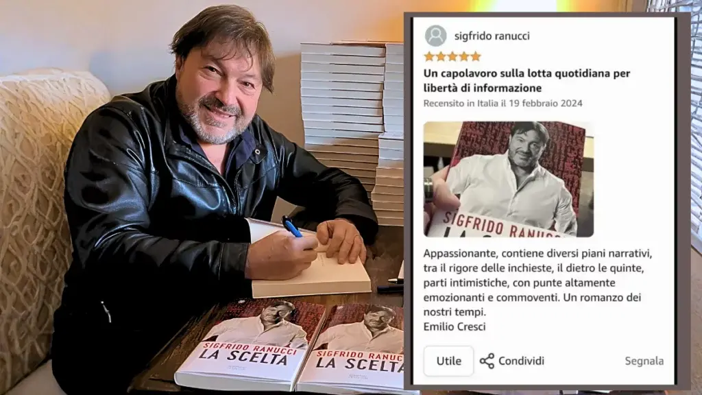 L’irresistibile fascino di Sigfrido per Ranucci: il suo libro «un capolavoro» su Amazon, ma è un’autorecensione\n