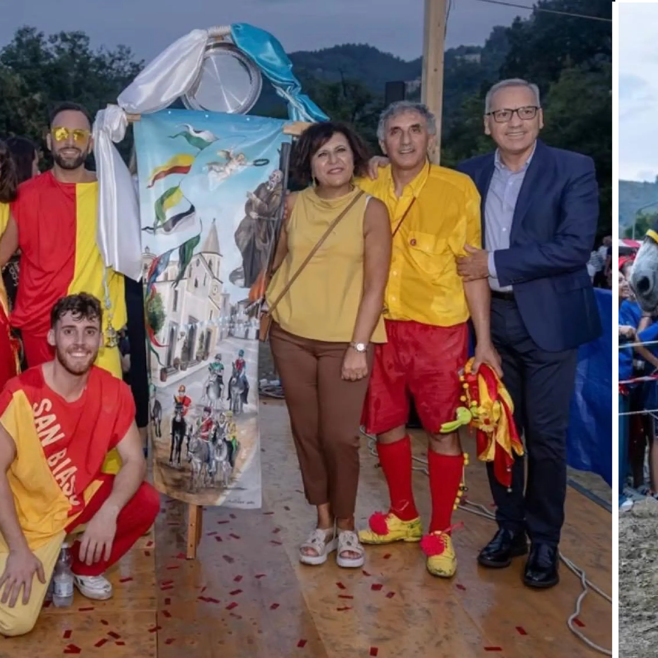 I colori giallo e rosso di Contrada San Biasu firmano l'edizione 2026 del “Palio cu i ciucci” di Laino Borgo