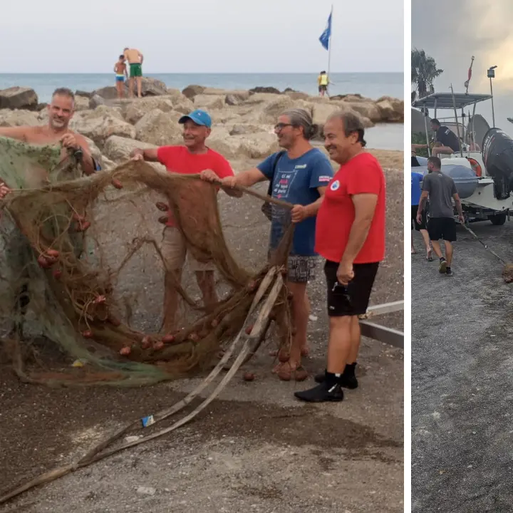 Secca di Amendolara, recuperata una voluminosa rete dai fondali del Parco Marino\n