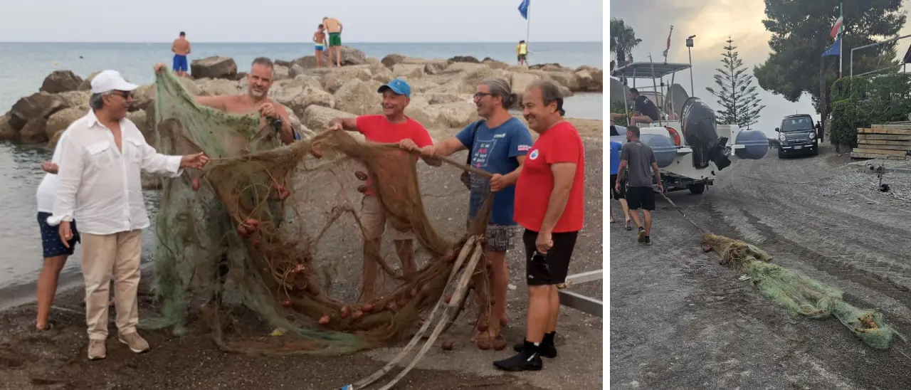 Secca di Amendolara, recuperata una voluminosa rete dai fondali del Parco Marino\n
