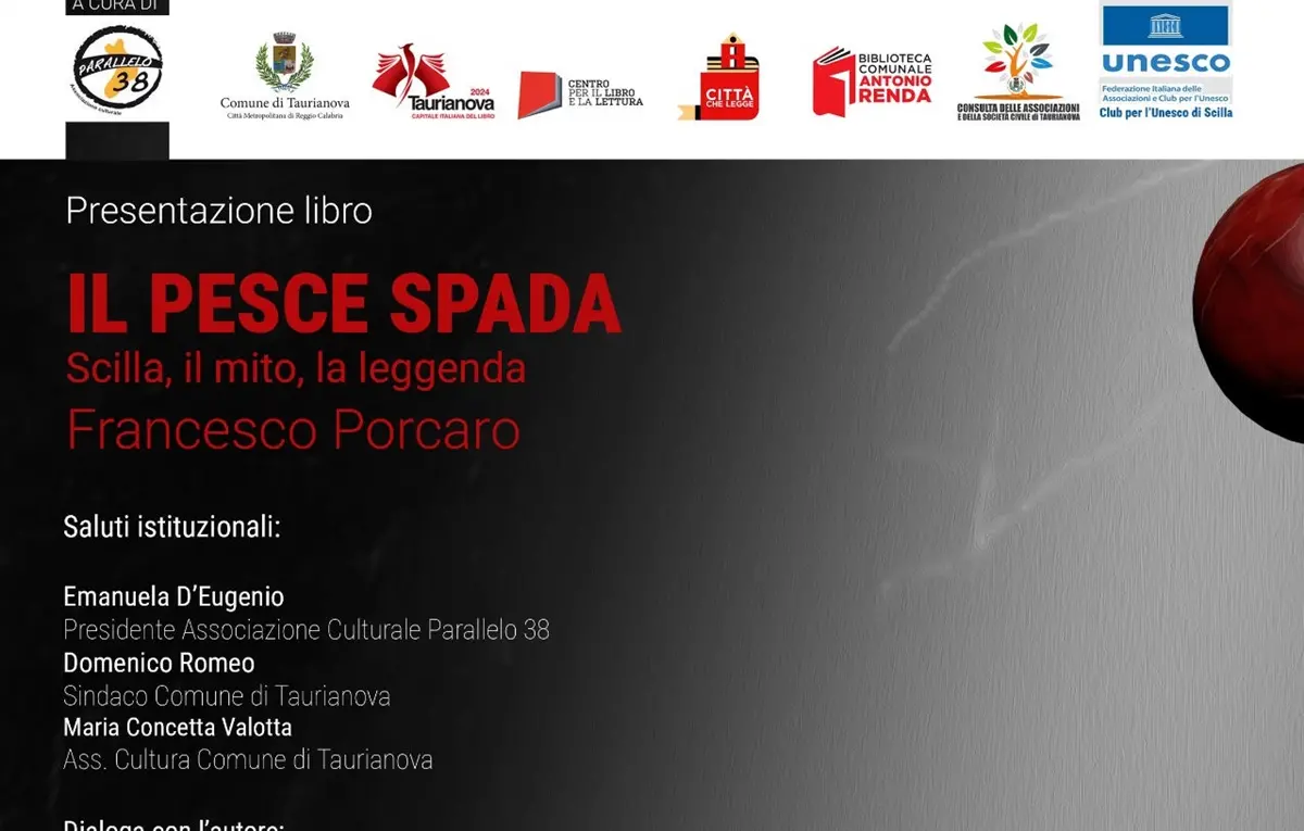 Taurianova, il fascino del pesce spada di Scilla tra mito e leggenda nel libro di Francesco Porcaro\n