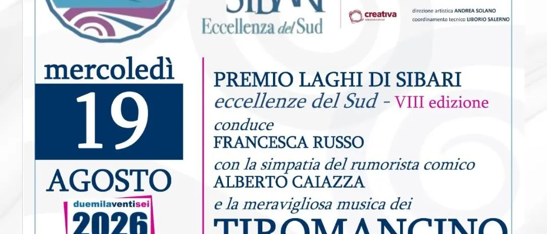 Premio Laghi di Sibari, stasera la consegna dei riconoscimenti: sul palco i Tiromancino\n