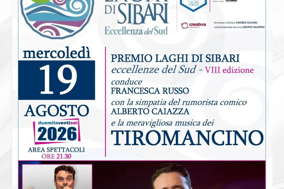 Premio Laghi di Sibari, stasera la consegna dei riconoscimenti: sul palco i Tiromancino\n