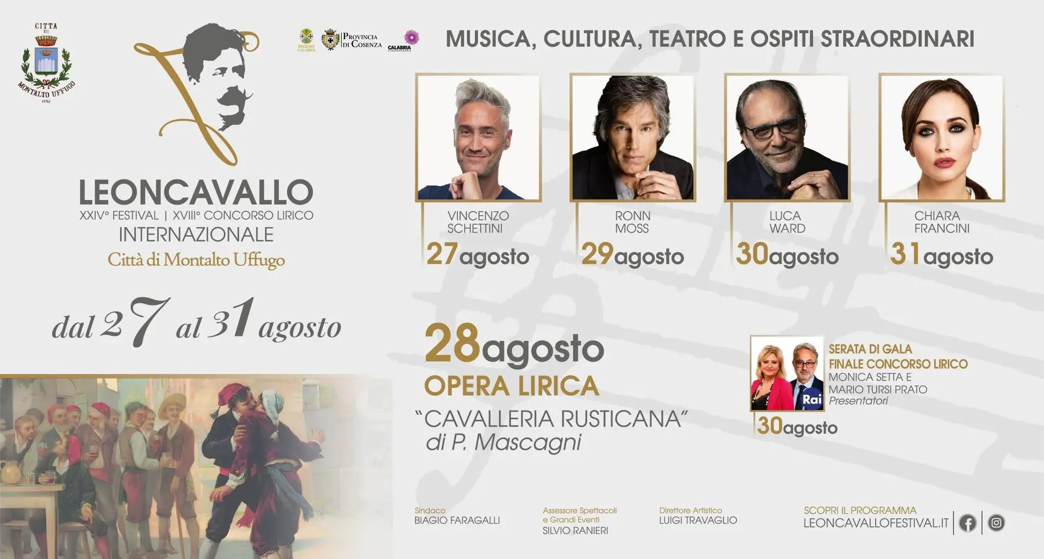 Montalto Uffugo, il Festival Leoncavallo riaccende la grande lirica: cinque giorni di musica, giovani talenti e ospiti internazionali\n