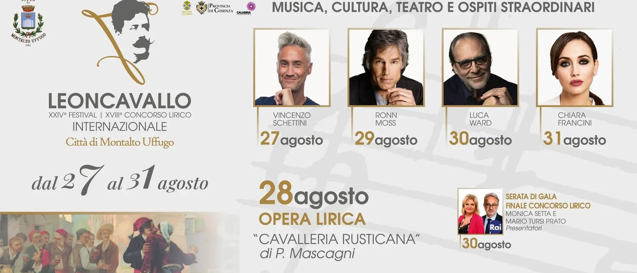 Montalto Uffugo, il Festival Leoncavallo riaccende la grande lirica: cinque giorni di musica, giovani talenti e ospiti internazionali\n