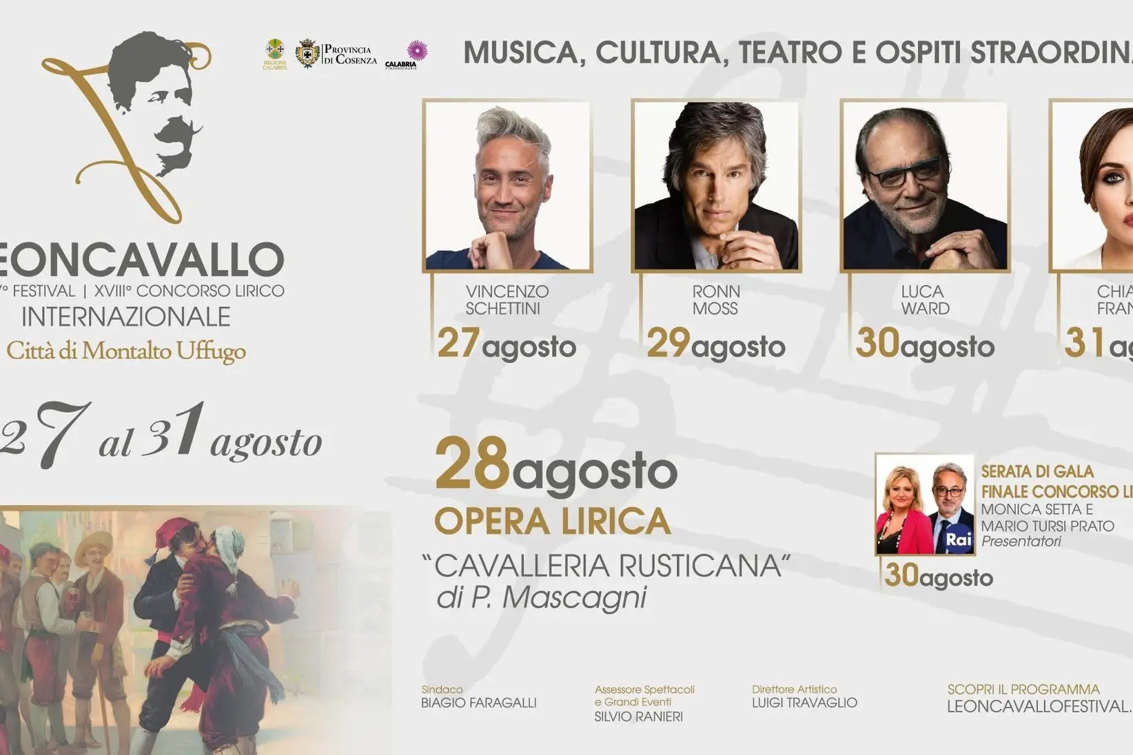 Montalto Uffugo, il Festival Leoncavallo riaccende la grande lirica: cinque giorni di musica, giovani talenti e ospiti internazionali\n