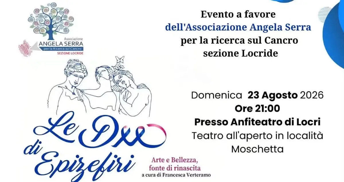 L’Arte della Rinascita dalla Malattia, il\u00A023 agosto a Locri le\u00A0Dee di Epizefiri a favore dell’associazione “Angela Serra”\n\n\n