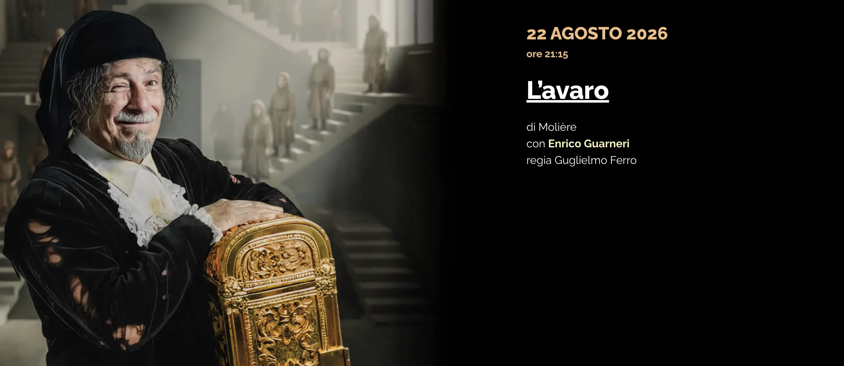 Catonateatro, oggi ultimo appuntamento con “L’avaro” di Molière\n