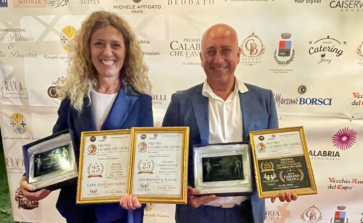 “Calabria che lavora”, a San Ferdinando premiati\u00A0l’hotel manager Nicola Fabiano e l’imprenditrice turistica Domenica Naso\n