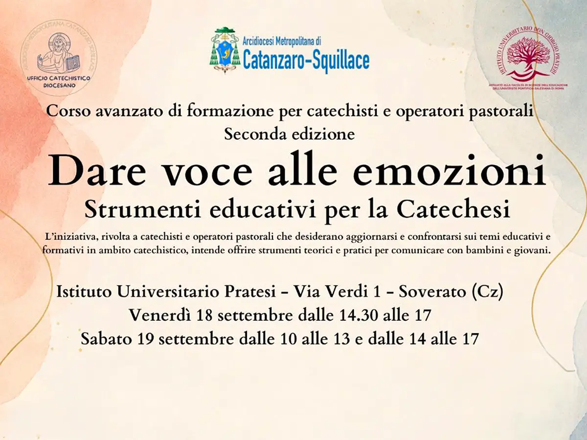 A Soverato torna il corso per catechisti e operatori: «Dare voce alle emozioni, la sfida educativa passa dal cuore»\n