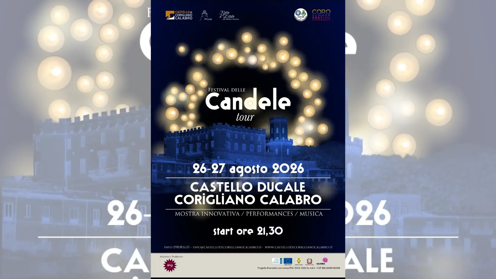 Il Castello Ducale di Corigliano spegne le luci per lasciarsi illuminare dal Festival delle candele\n