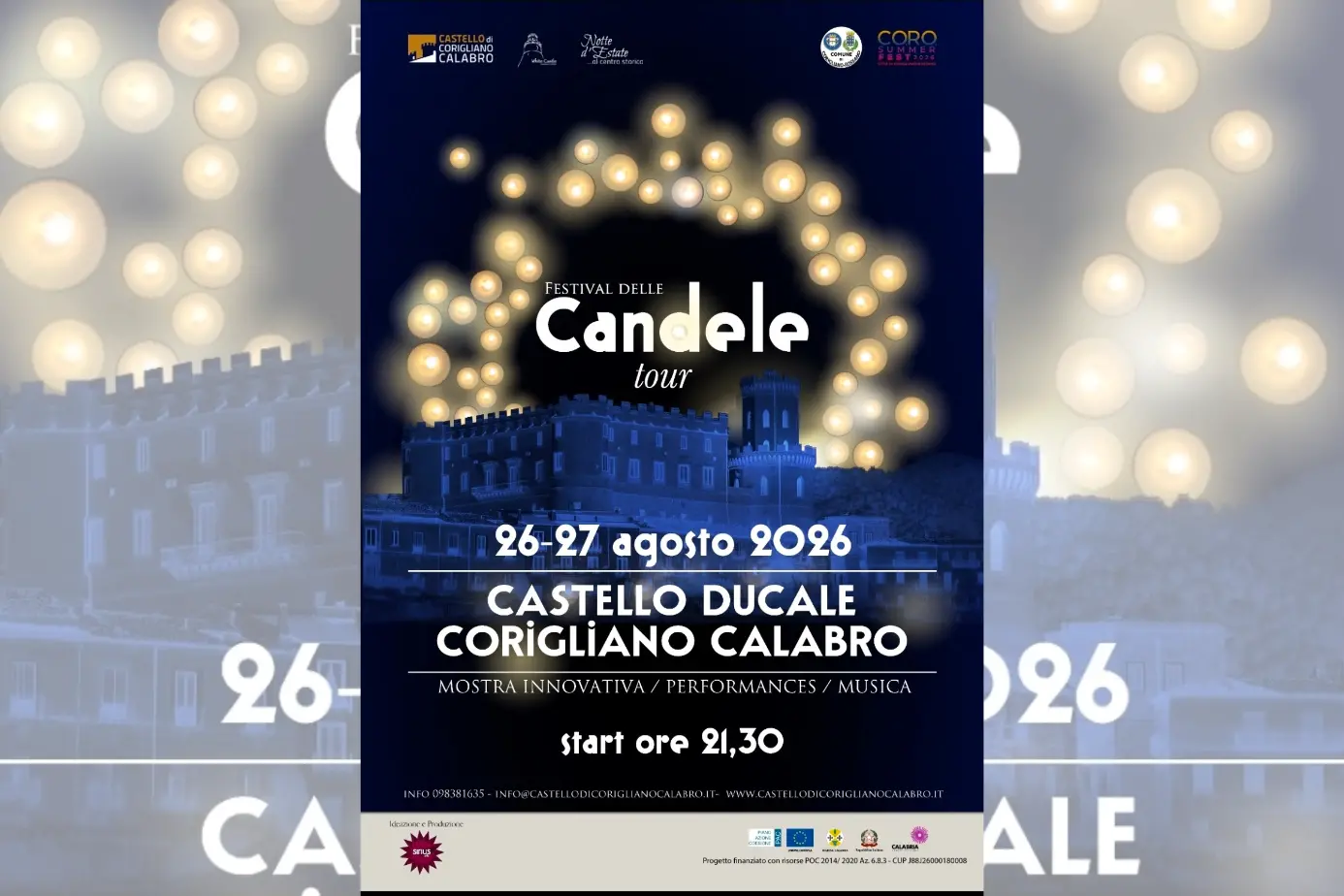 Il Castello Ducale di Corigliano spegne le luci per lasciarsi illuminare dal Festival delle candele\n