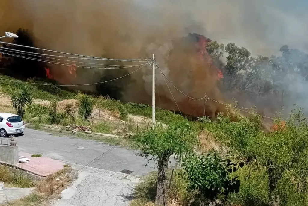 Domenica di fuoco a Stilo, vasto incendio minaccia il centro abitato\n
