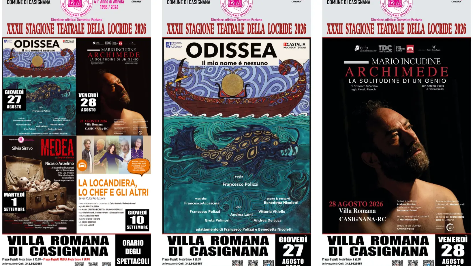L’estate culturale calabrese continua: nella Villa romana di Casignana quattro appuntamenti con il grande teatro\n