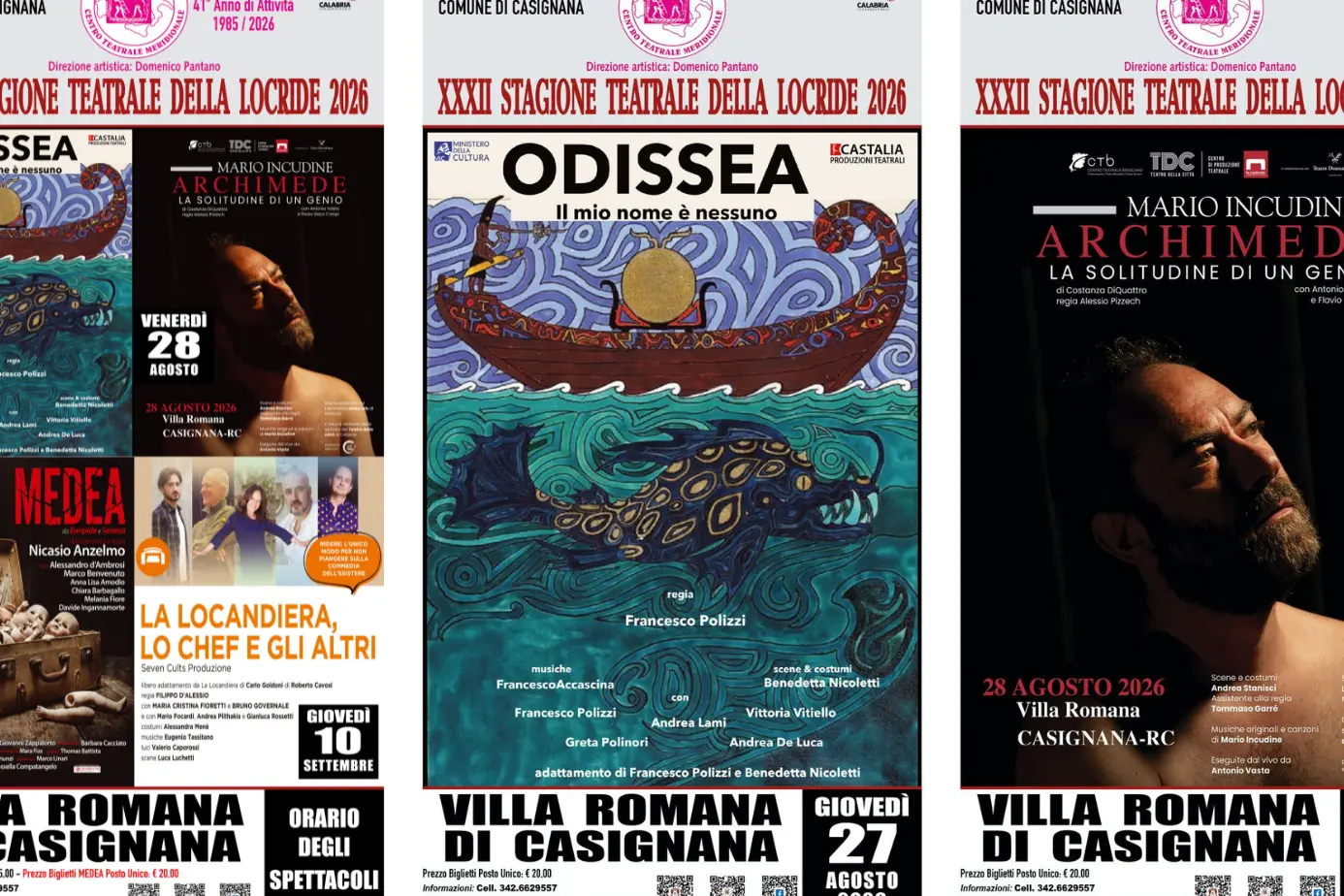 L’estate culturale calabrese continua: nella Villa romana di Casignana quattro appuntamenti con il grande teatro\n