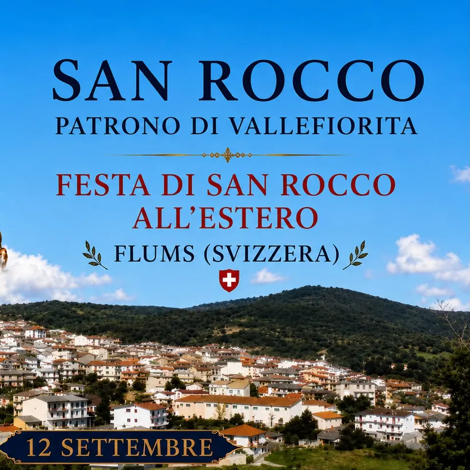 San Rocco all’Estero, Vallefiorita si ritrova a Flums: il 12 settembre la festa tra fede, tradizione e spettacolo\n