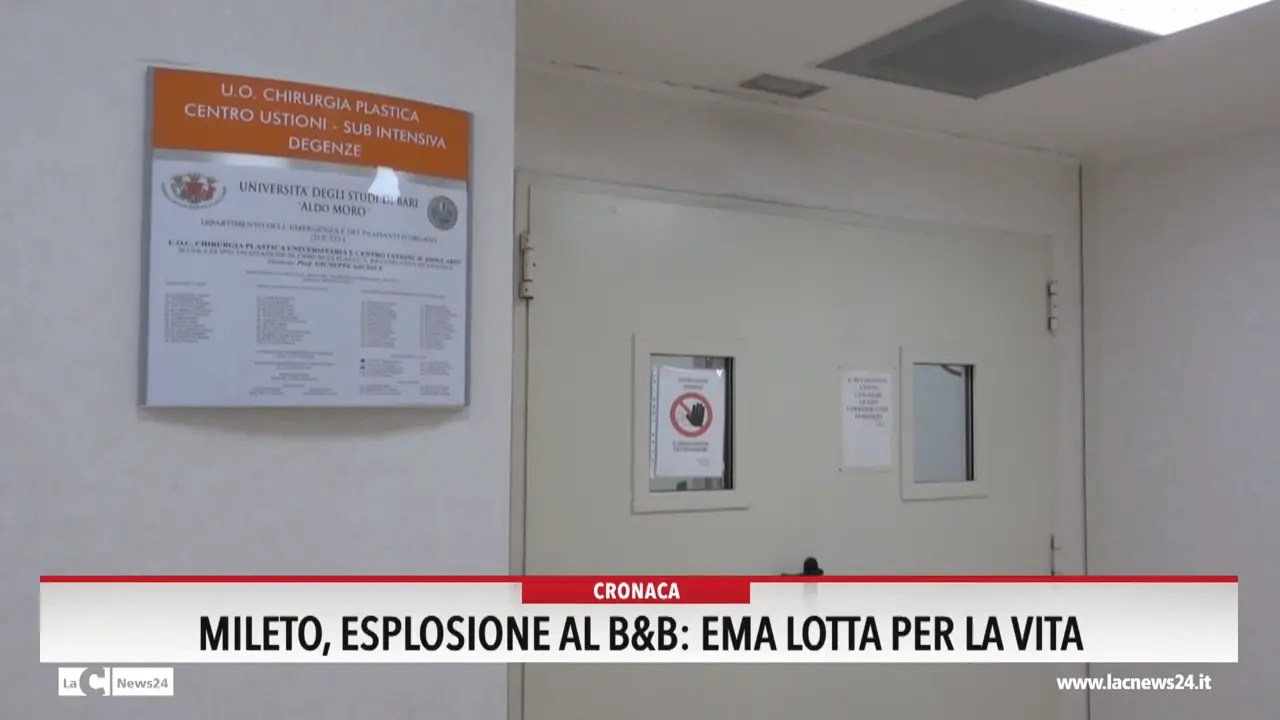 Mileto, esplosione al B&B: Ema lotta per la vita