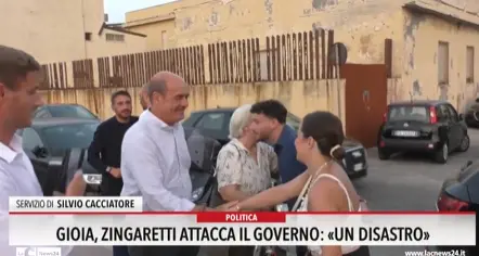 Gioia, Zingaretti attacca il governo: «Un disastro»