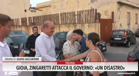 Gioia, Zingaretti attacca il governo: «Un disastro»