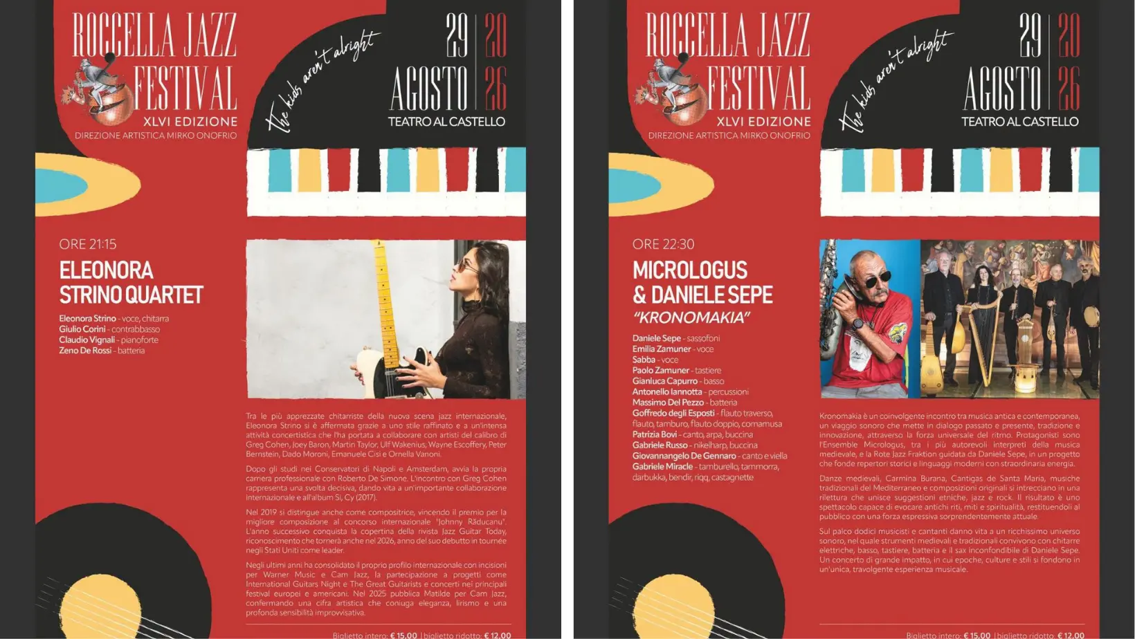 Al via Rumori Mediterranei: il Roccella Jazz Festival apre con Eleonora Strino e il progetto Kronomakia\n