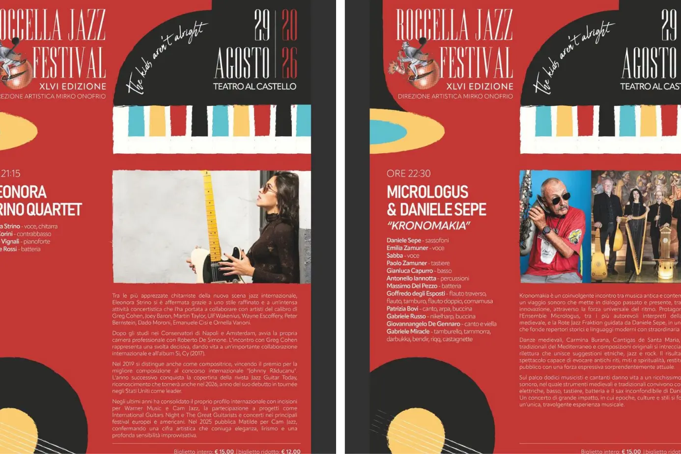 Al via Rumori Mediterranei: il Roccella Jazz Festival apre con Eleonora Strino e il progetto Kronomakia\n