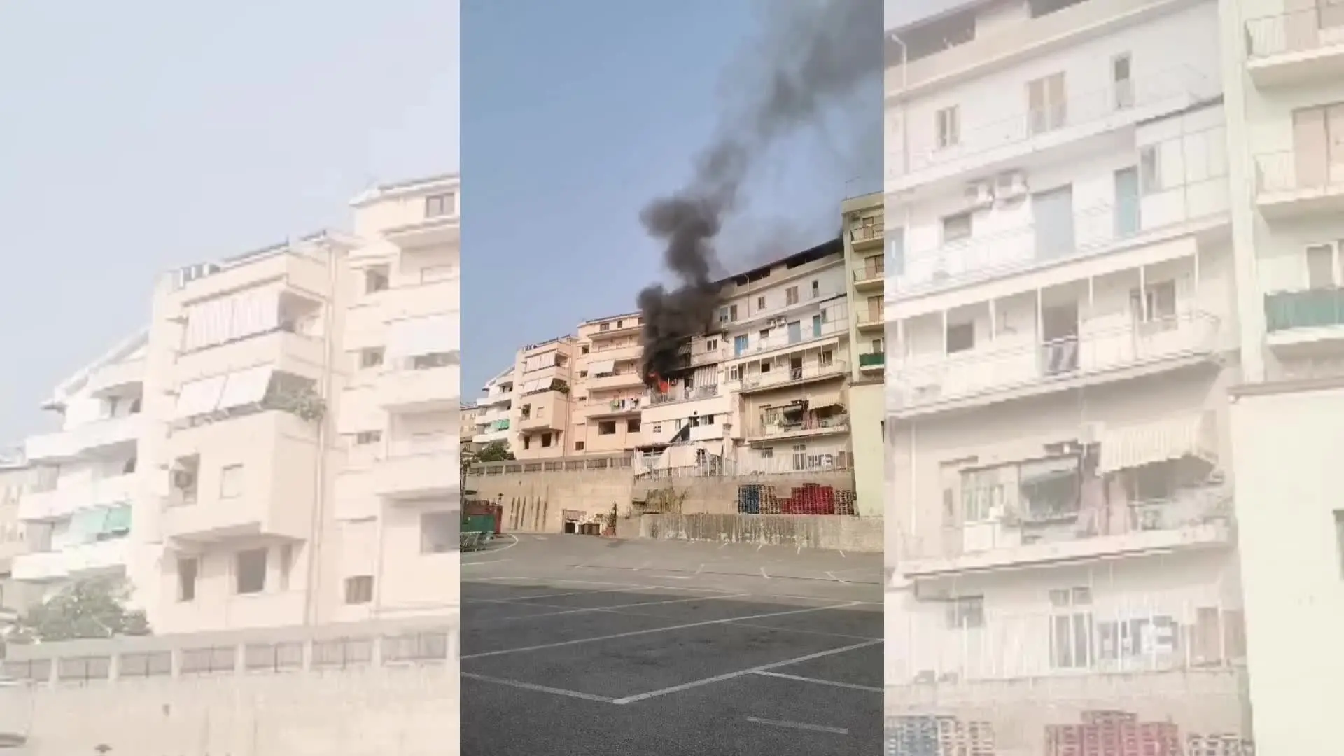 Incendio in una palazzina a Villa San Giovanni