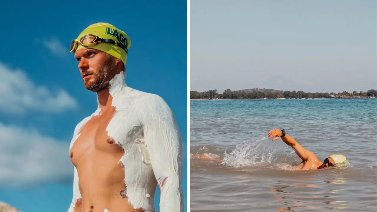 Da Capo Vaticano ad Acquafredda (Campania), l’atleta Matthieu Bonne tenta il record mondiale: 161 chilometri a nuoto senza fermarsi\n