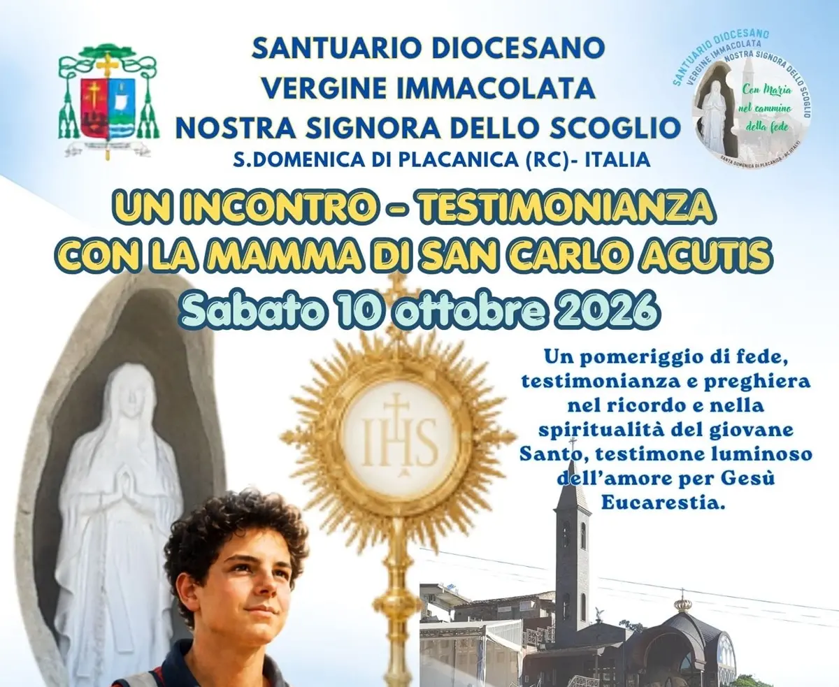 Antonia Salzano a Placanica:\u00A0la mamma di Carlo Acutis, il 10 ottobre al Santuario di Nostra Signora dello Scoglio\n