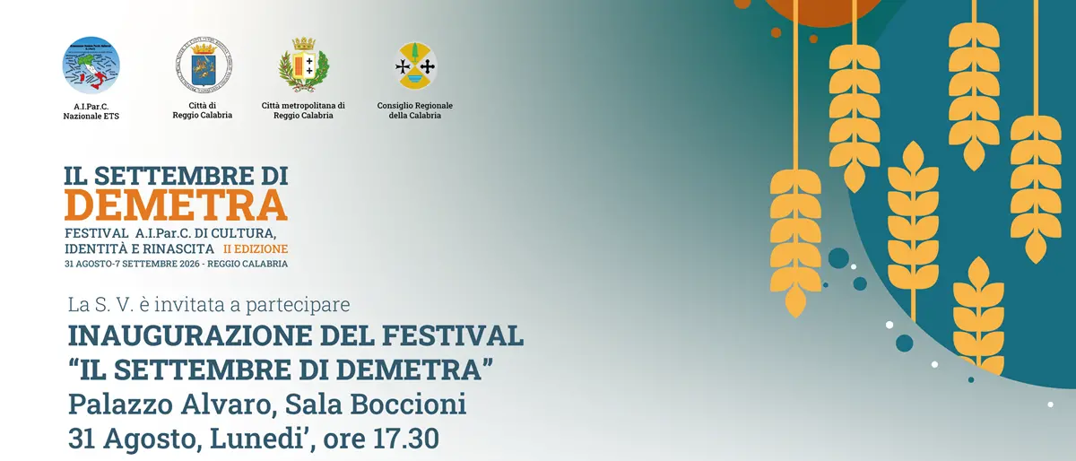 Cultura, identità e rinascita, a\u00A0Reggio al via “Il\u00A0settembre di Demetra”\n