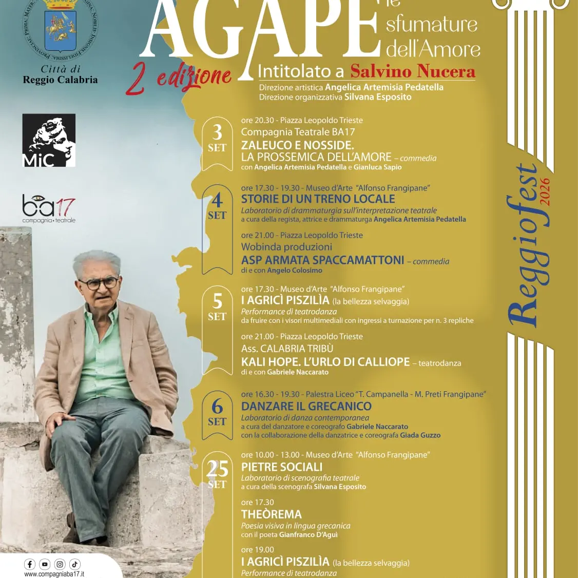 AGAPE - Le sfumature dell’Amore: torna a Reggio Calabria il festival dedicato alla grecità di Calabria\n