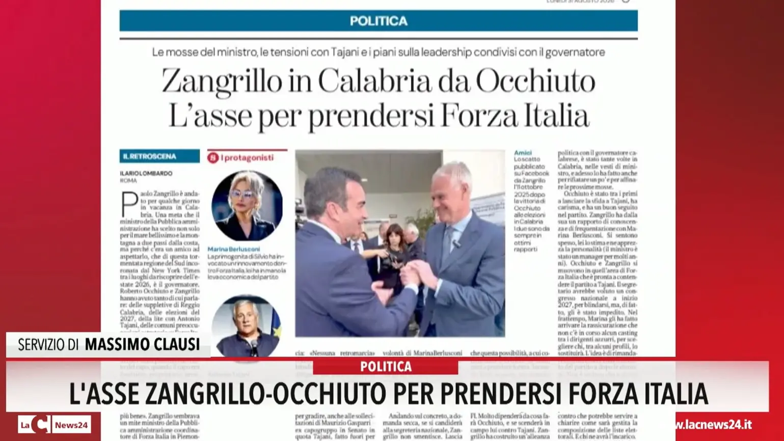 L'asse Zangrillo-Occhiuto per prendersi Forza Italia