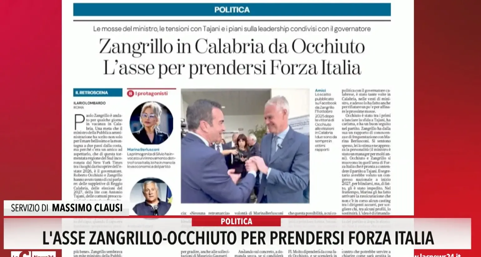 L'asse Zangrillo-Occhiuto per prendersi Forza Italia