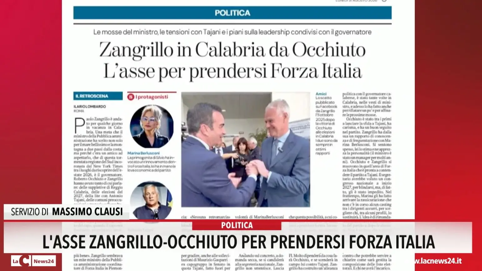 L'asse Zangrillo-Occhiuto per prendersi Forza Italia